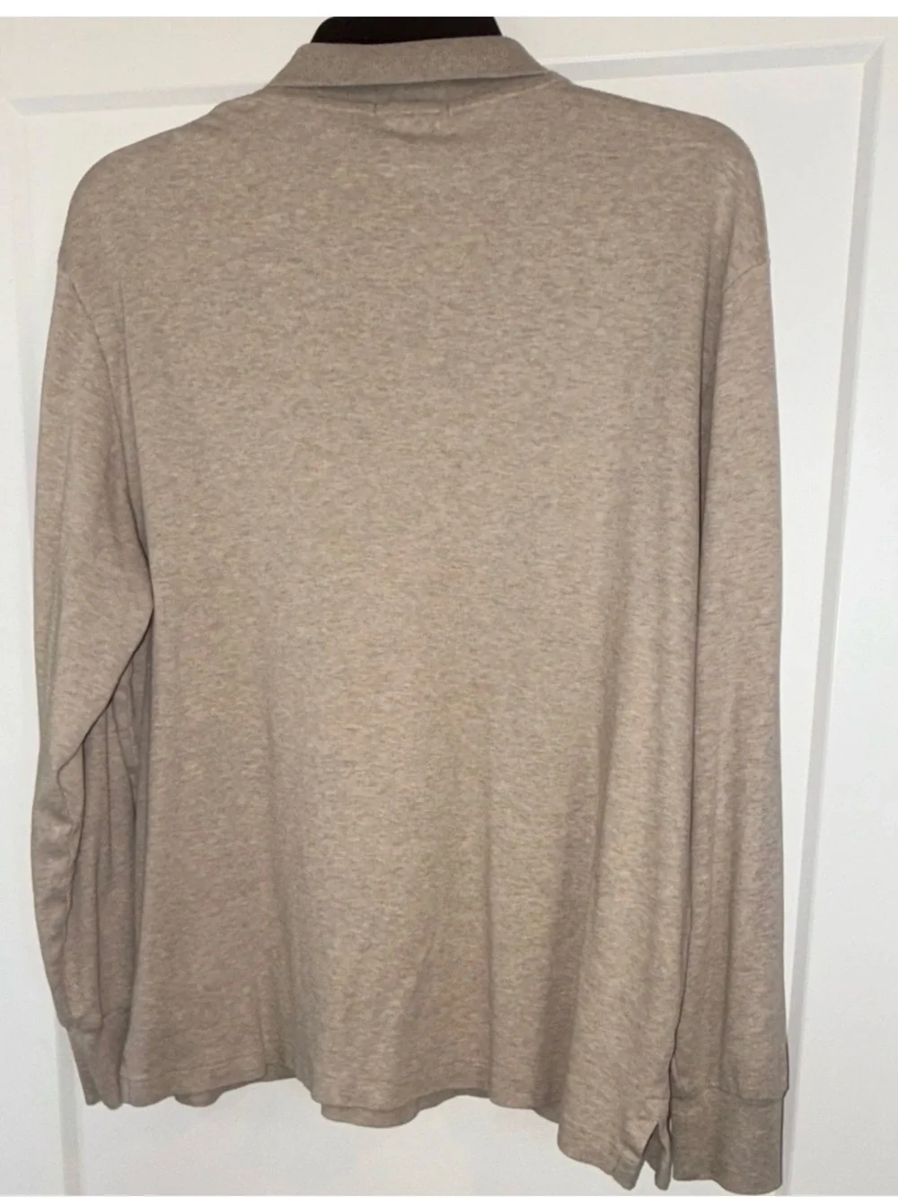 Ralph Lauren Men’s Classic Fit Long Sleeve Polo Shirt Flesh Pony- Taupe Size L